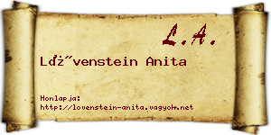 Lövenstein Anita névjegykártya